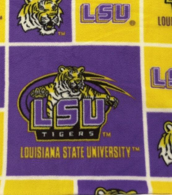 Louisiana State University Tigers Fleece Fabric Block