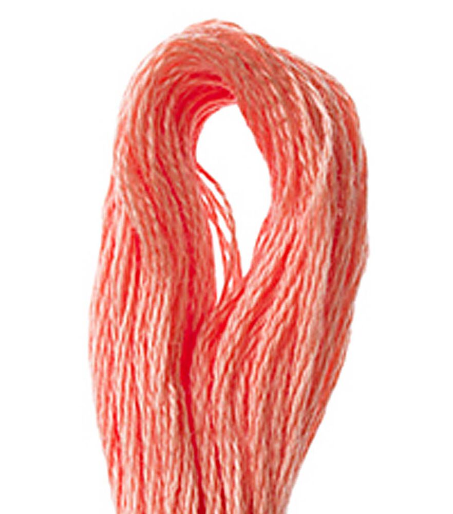 DMC 8.7yd Red & Oranges 6 Strand Cotton Embroidery Floss, 3341 Apricot, swatch, image 9