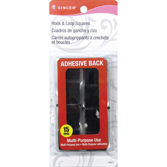Adhesive Squares Black Hook And Loop