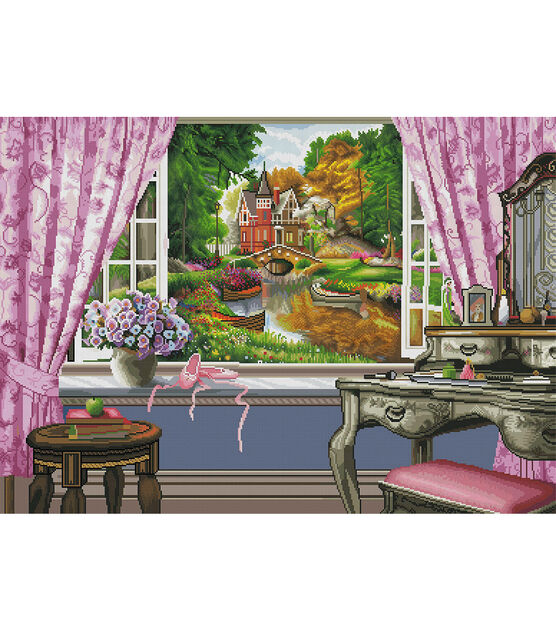 Diamond Art Club 38.5" x 27.5" Bedroom View Painting Kit, , hi-res, image 2