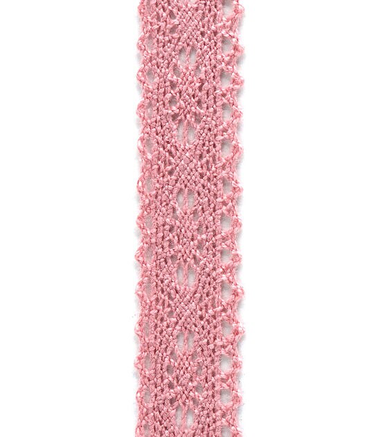 Place & Time 5/8 x 9' Spring Pink Lace Ribbon - Spring Ribbon & Deco Mesh - Seasons & Occasions