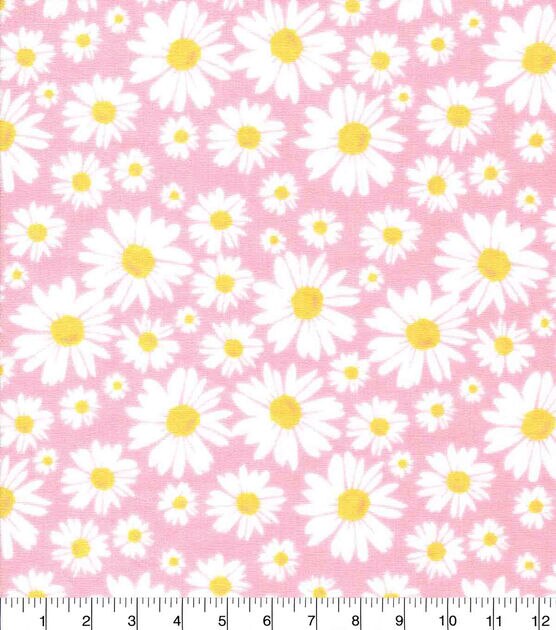 Daisies on Pink Quilt Cotton Fabric by Keepsake Calico, , hi-res, image 2