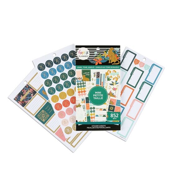 852pc Jewel Tone Jungle Happy Planner Sticker Pack, , hi-res, image 2