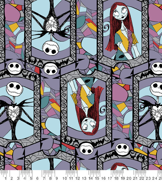 Nightmare Before Christmas Fleece Fabric Sally And Jack Stained Glass