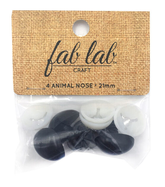 Fab Lab 21mm Black Shank Back Animal Noses 3pc