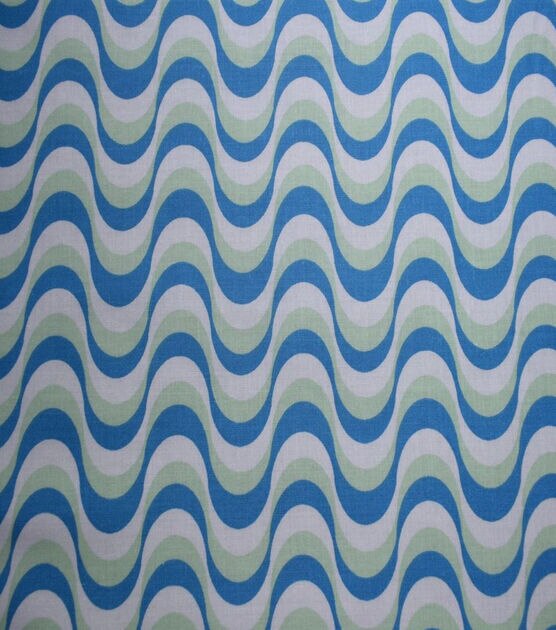 Blue Groovy Stripes Quilt Cotton Fabric by Quilter's Showcase