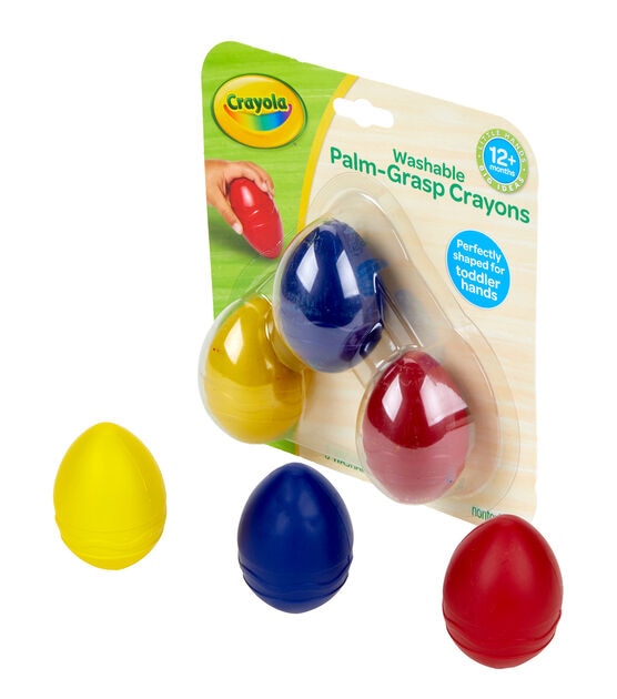 My First Crayola Easy Grip Egg Shaped Crayons 3pc-Blue, Red And Yellow