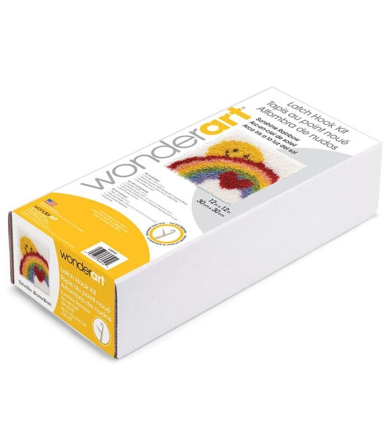 Wonderart Latch Hook Kit 12"X12" Sunshine Rainbow, , hi-res, image 3