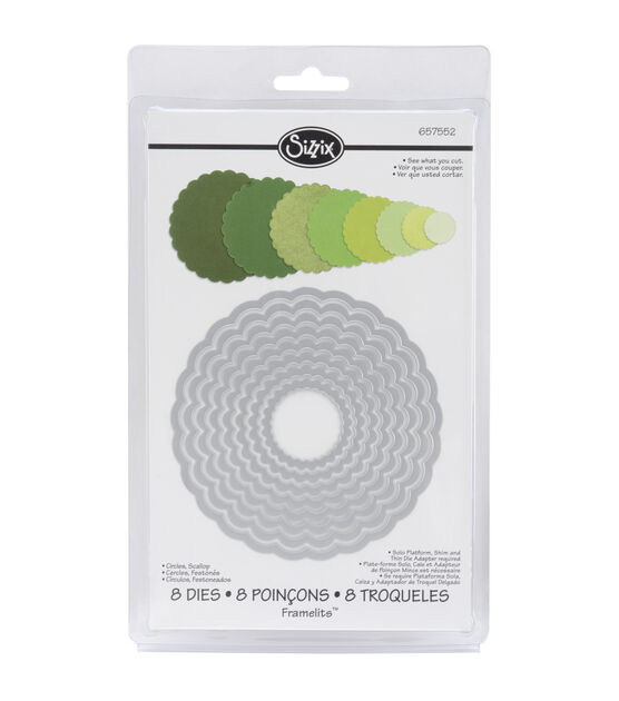 Sizzix Framelits Dies 8 Pkg Scallop Circles