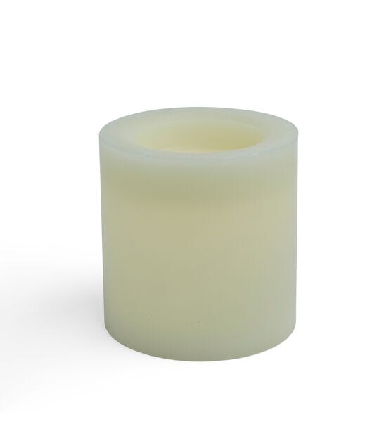 6" x 6" LED Cream Smooth Wax Pillar Candle by Hudson 43, , hi-res, image 2