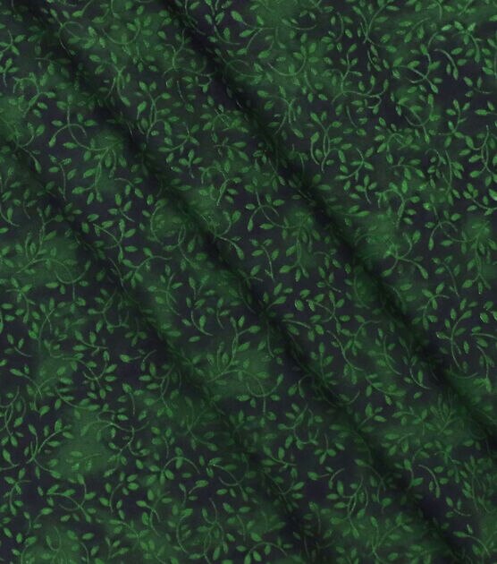 Hunter Green Leaves Quilt Cotton Fabric by Keepsake Calico, , hi-res, image 2