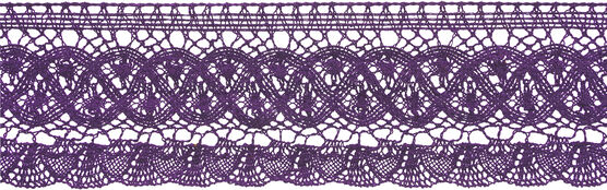 Wrights Large Fan Cluny Lace Trim 3.5'' Plum