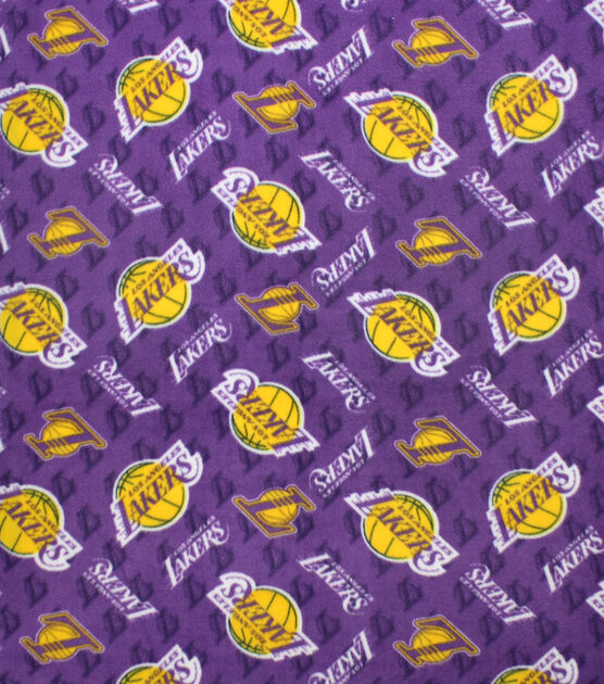 Los Angeles Lakers Fleece Fabric Logos on Purple, , hi-res, image 2