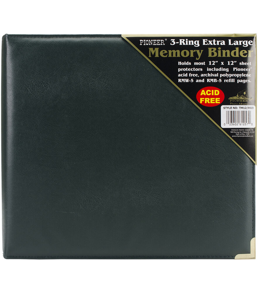 Pioneer 12"X12" Sewn Cover 3 Ring Album, Hunter Green Oxford, swatch