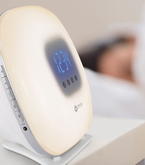 OttLite 8" Color Changing Light & Alarm Clock With USB Port, , hi-res, image 2