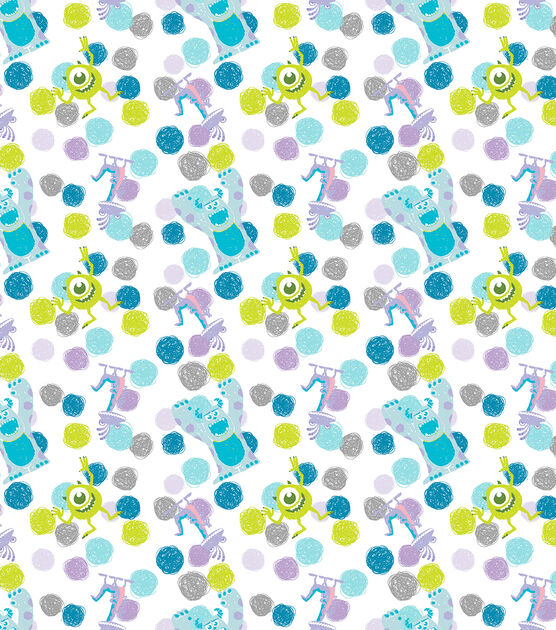 Monsters Inc Dots Disney Cotton Fabric, , hi-res, image 2