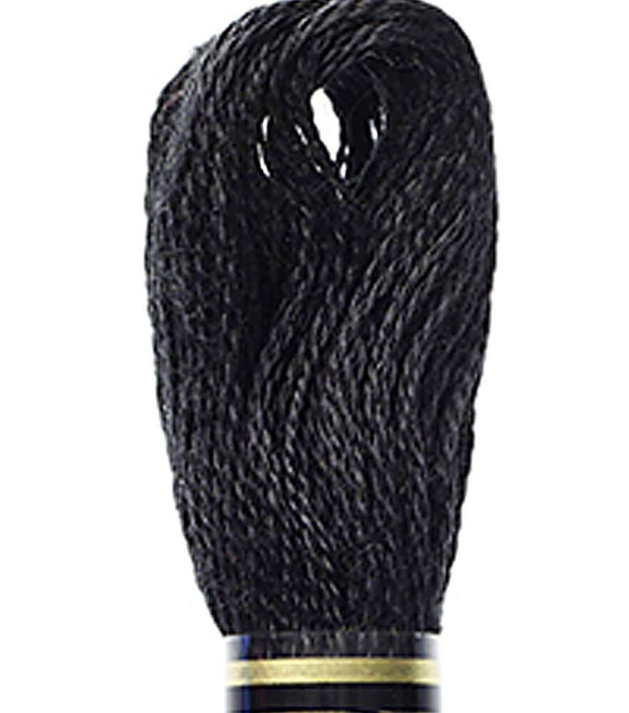 DMC 8.7yd Greens & Grays 6 Strand Cotton Embroidery Floss, 310 Black, swatch, image 46