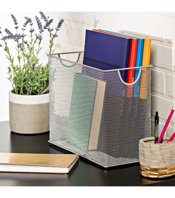 Honey Can Do 12.5" x 10" Gray Mesh Tabletop File Holder, , hi-res, image 5