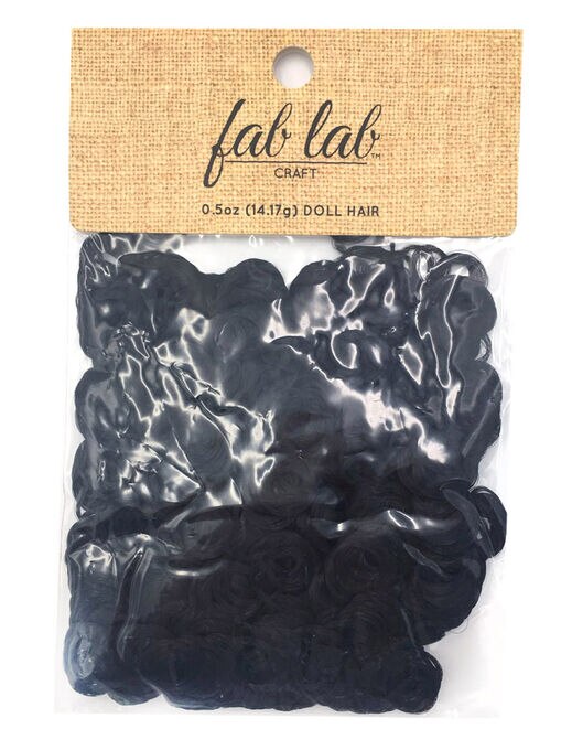 Fab Lab 0.5oz Black Curly Doll Hair Kit