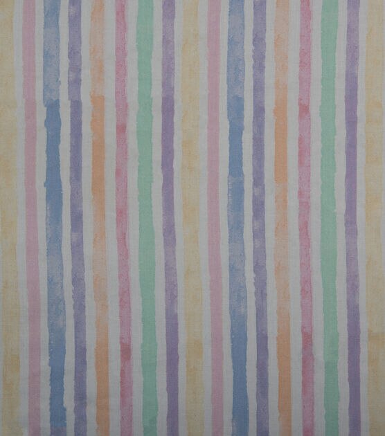 Watercolor Easter Stripe Easter Cotton Fabric