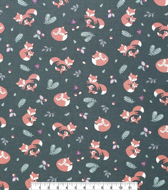 POP! Foxes On Green Novelty Print Fabric, , hi-res, image 2