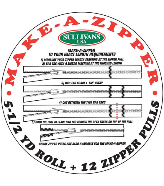 Sullivan's Make-A-Zipper 1" x 197" Navy Zipper, , hi-res, image 2