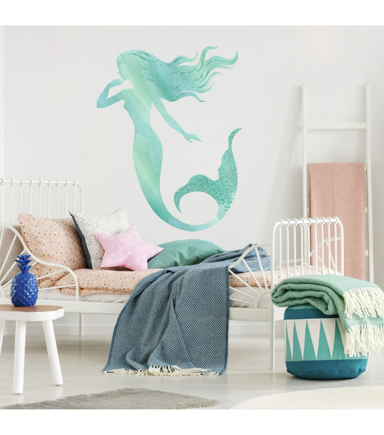 York Wallcoverings Wall Decals Glitter Mermaid, , hi-res, image 4