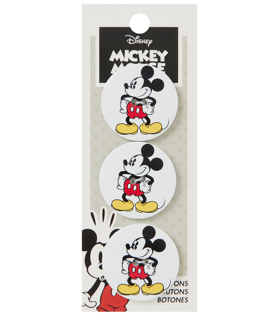 Disney 1 1/4" Mickey Mouse 2 Hole Buttons 3pk