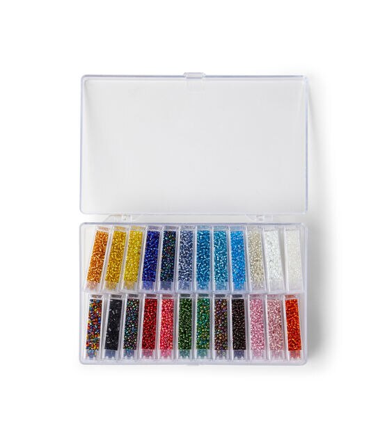 7oz Multi Silver Lined Seed Bead Box Set by hildie & jo, , hi-res, image 3