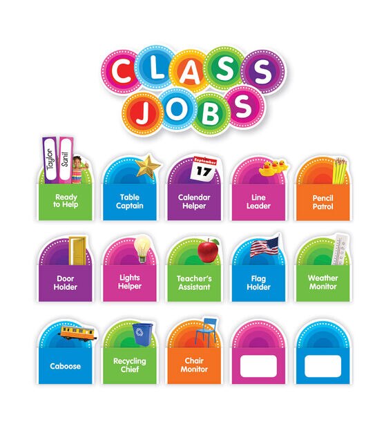 Scholastic 66ct Color Your Classroom Class Jobs Bulletin Board Set