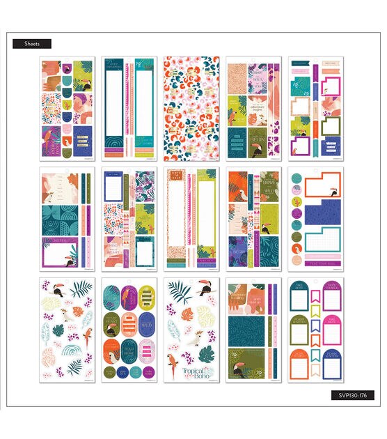 513pc Tropical Boho Happy Planner Sticker Pack, , hi-res, image 3