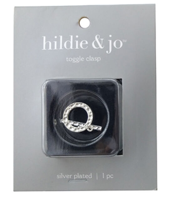 15mm Silver Round Hammered Toggle Clasp by hildie & jo