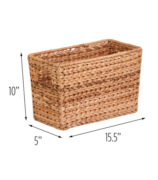 Honey Can Do 15.5" x 10" Natural Water Hyacinth Storage Basket, , hi-res, image 6
