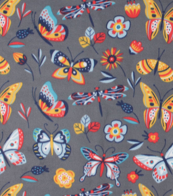 Bright Butterflies Blizzard Fleece Fabric