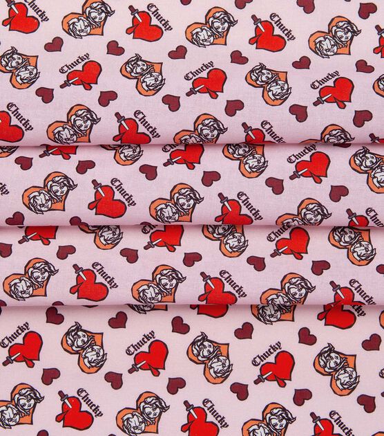 Chucky Romance Is Dead Valentine's Day Cotton Fabric, , hi-res, image 3