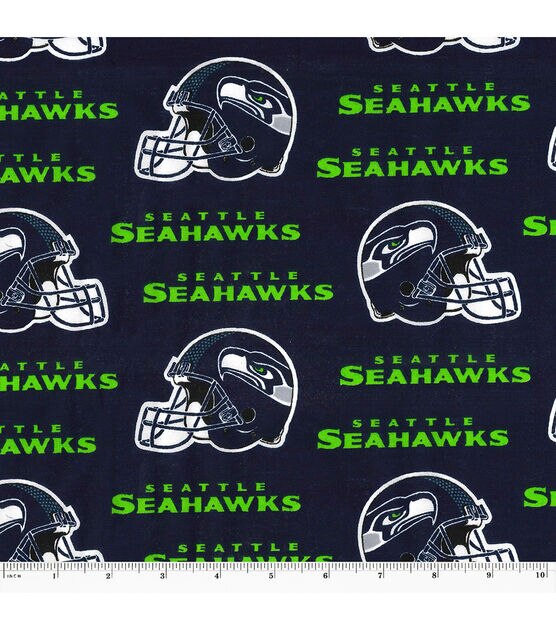 Fabric Traditions Seattle Seahawks Cotton Fabric Helmet Logo