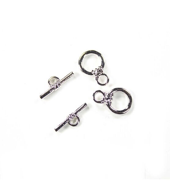 9mm Silver Metal Toggle Clasps 9pk by hildie & jo