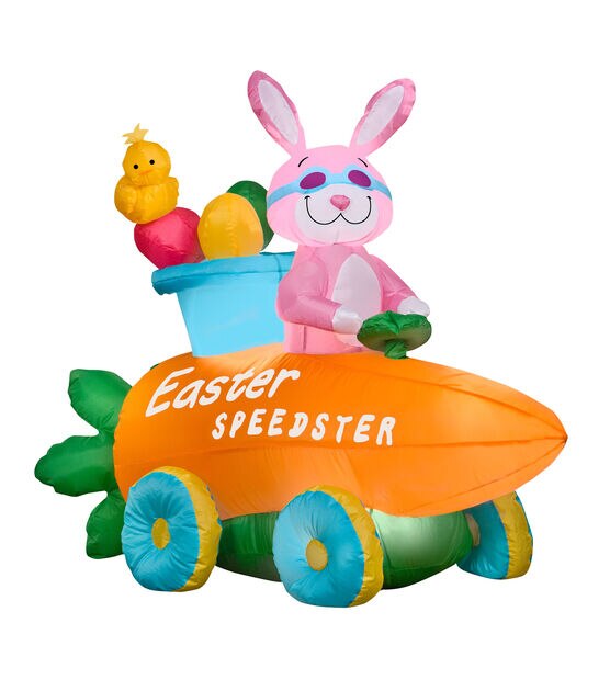 National Tree 54" Inflatable Bunny in Easter Speedster