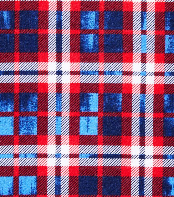 Blue & Red Tartan Plaid Super Snuggle Flannel Fabric