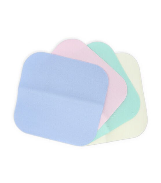 Dritz Twill Iron-On Patches, Light Blue, Light Pink, Aqua & Cream, 4 pc, , hi-res, image 2