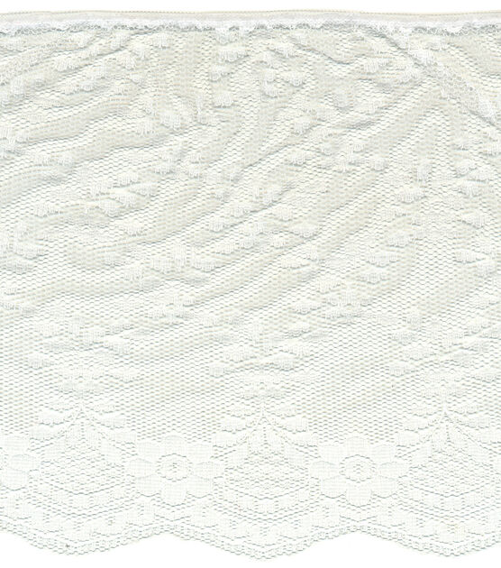 Simplicity Fancy Lace Ruffled Trim 7'' White, , hi-res, image 2