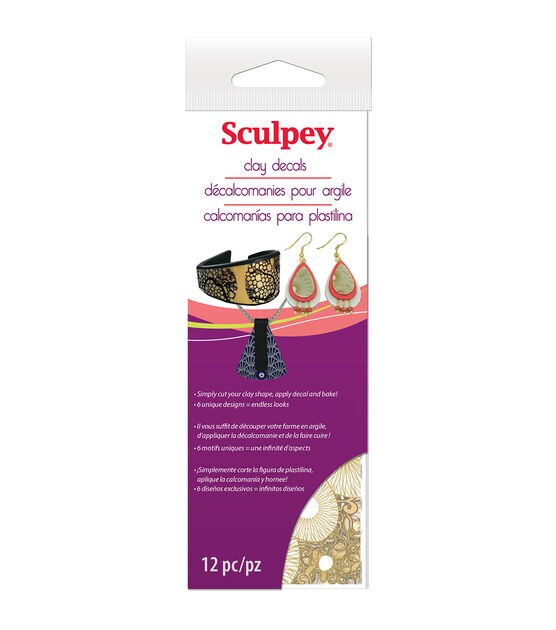 Sculpey 12ct Clay Decals & Squeegee