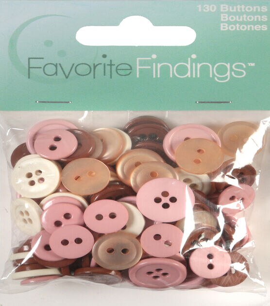 Shop for the Favorite Findings™ Buttons, Pink Assortment at Michaels