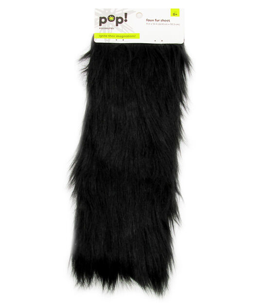 9" x 12" Black Long Pile Fur by POP!