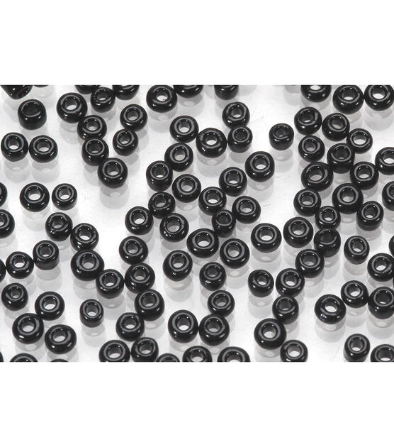 20g Black Opaque Glass Seed Beads by hildie & jo, , hi-res, image 2
