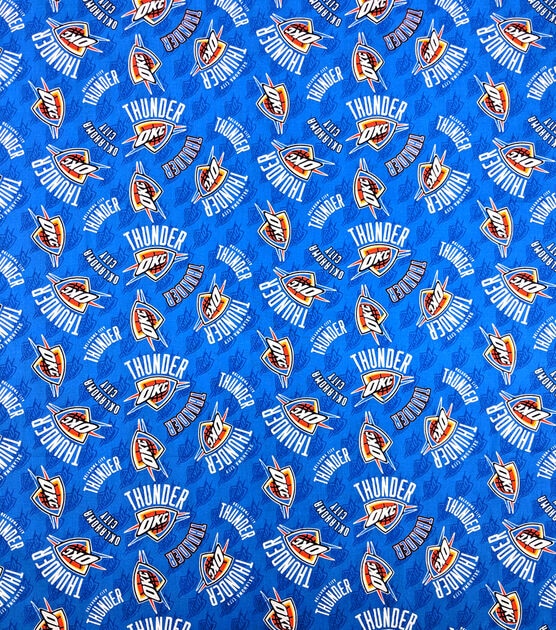 Oklahoma City Thunder Cotton Fabric Tossed Logos, , hi-res, image 2