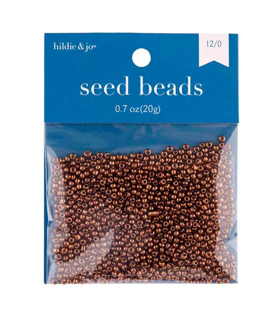 0.7oz Brown Plated Seed Beads by hildie & jo