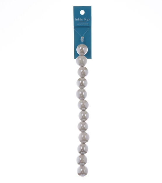 7" White Round Ceramic Strung Beads by hildie & jo