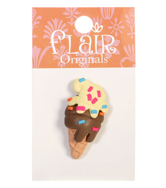 Flair Originals 1 5/8" Ice Cream Cone Shank Button