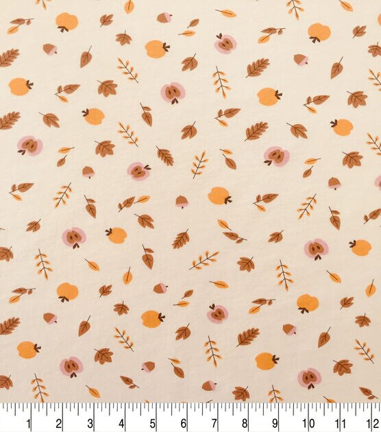 Cream Fall Icons Jersey Knit Fabric by POP!, , hi-res, image 4